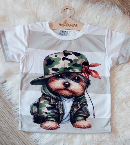 t-shirt w paski z pieskiem 98, 104, 116, 128 cena 25.jpg