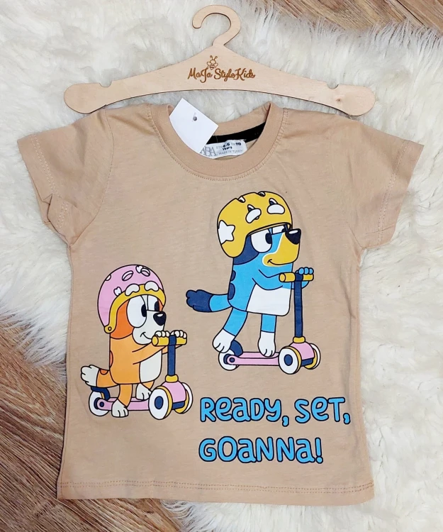 t-shirt bluey beż 104-110, 110-116, 116-122, 122-128, 22zł.jpg